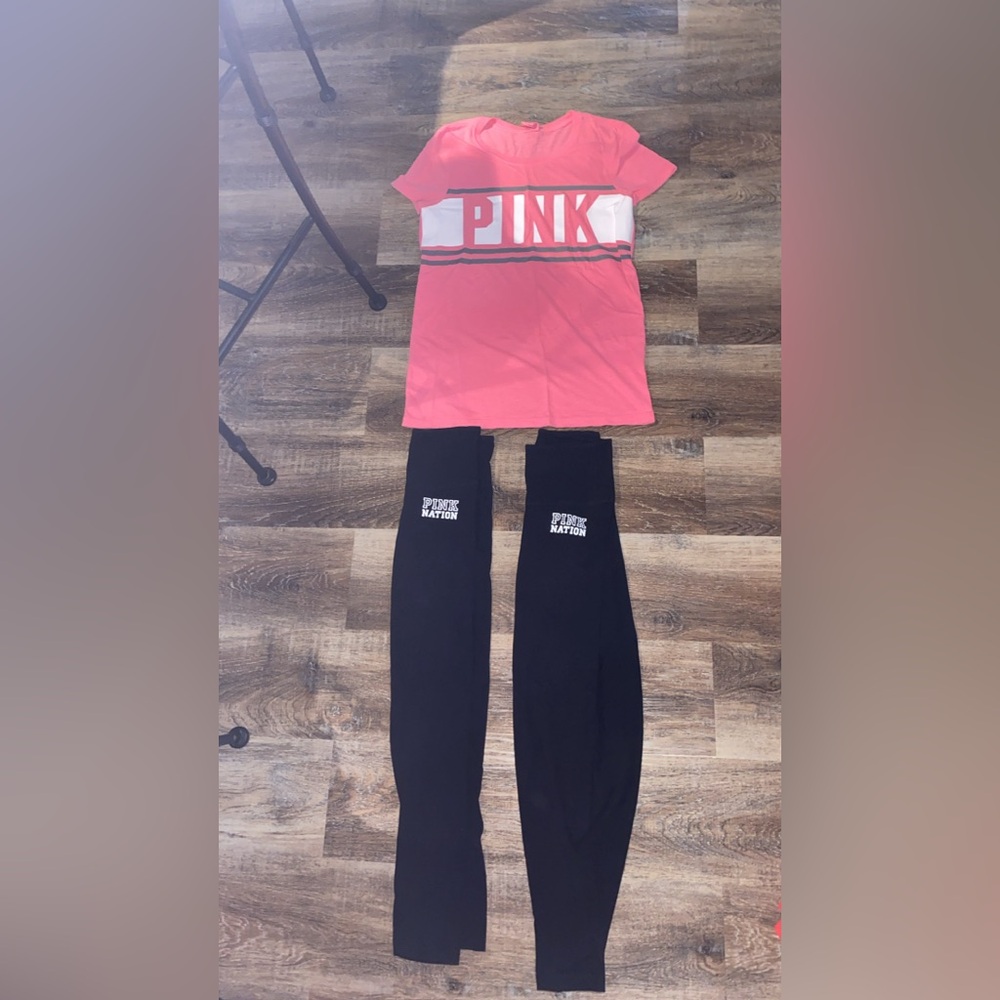 PINK leggings/shirt bundle